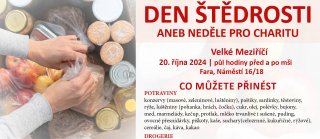 Den štědrosti ve farnosti Velké Meziříčí - neděle 20. října 2024